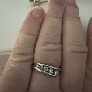 Diamond band journey ring 1/2 carat each